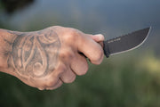 TOPS Pit Stop 3 Brown Micarta (3.00" Traction coated 1095HC steel) Fixed Blade Knife [PSK-01] - product view 5
