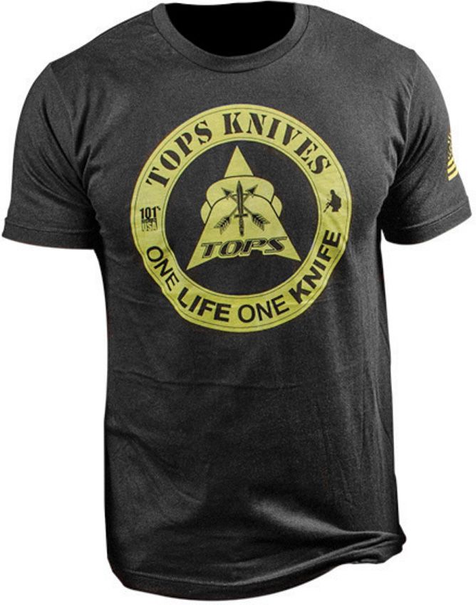 TOPS T-Shirt One Life One Knife M [TS-1LBLK MEDIUM]