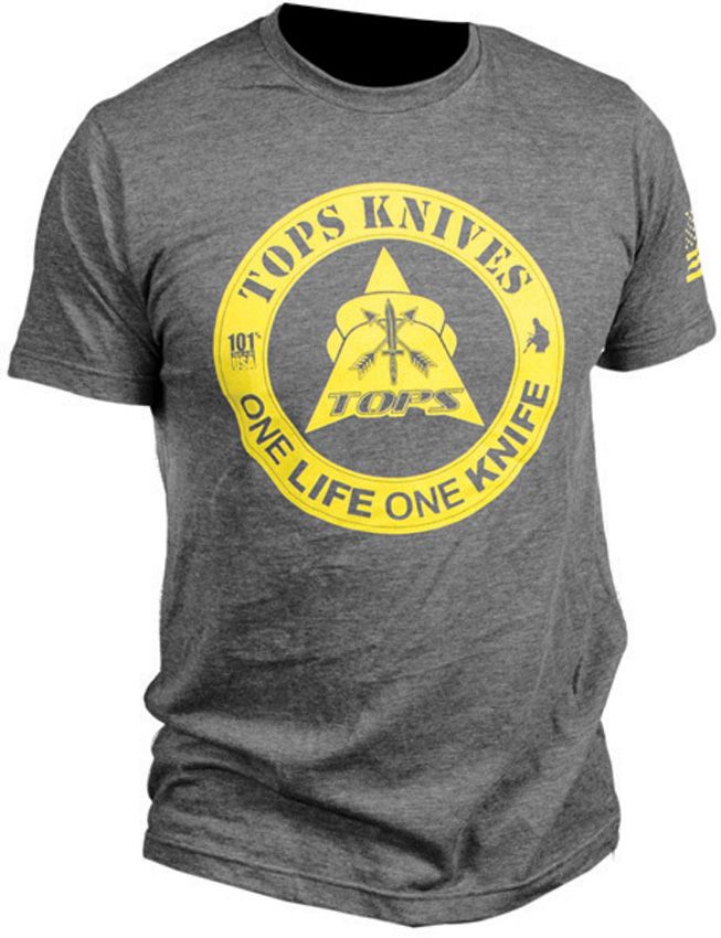 TOPS T-Shirt One Life One Knife XXL [TS-1LCHA  XXL]