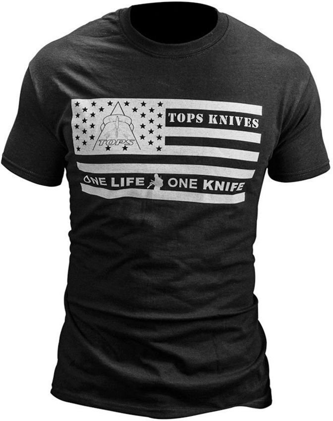 TOPS T-Shirt Flag Logo Black Medium [TSFLAGBLK MEDIUM]