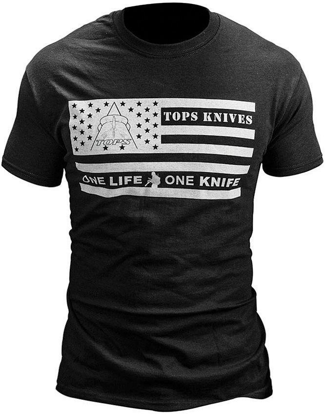 TOPS T-Shirt Flag Logo Black Xl [TS-FLAGBLK-XL]