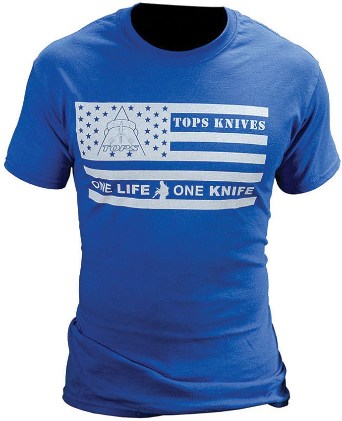 TOPS T-Shirt Flag Logo Blue Large [TS-FLAG-BLU-LARGE]
