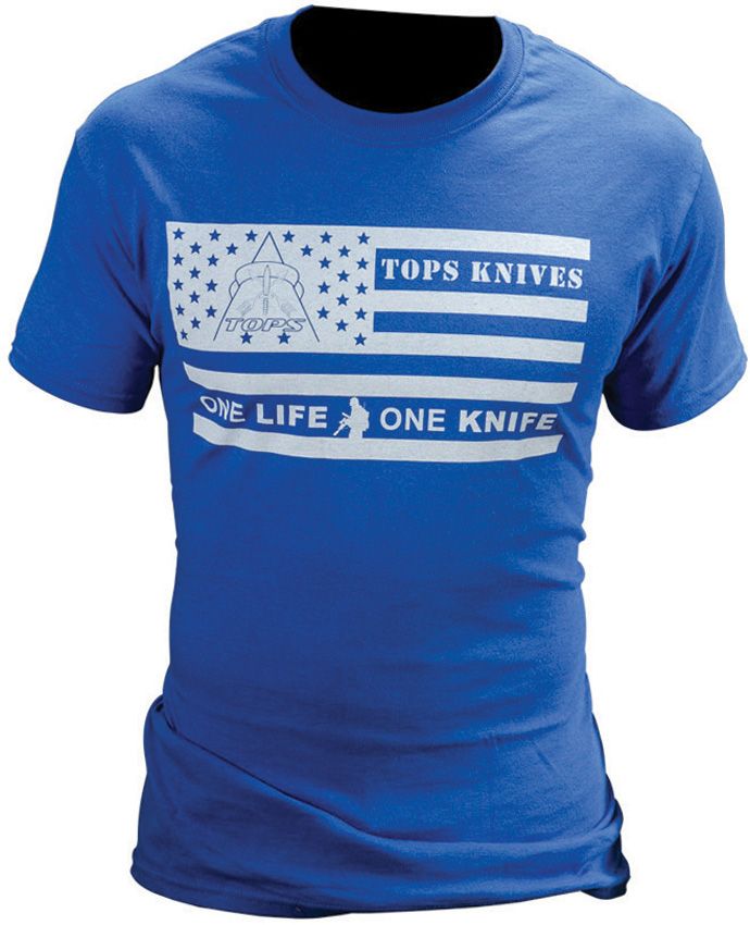 TOPS T-Shirt Flag Logo Blue Medium [TS-FLAGBLU-MEDIUM]