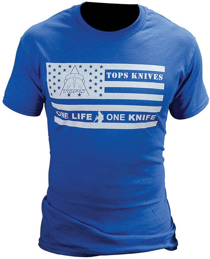 TOPS T-Shirt Flag Logo Blue XL [TS-FLAG-BLU-XL]