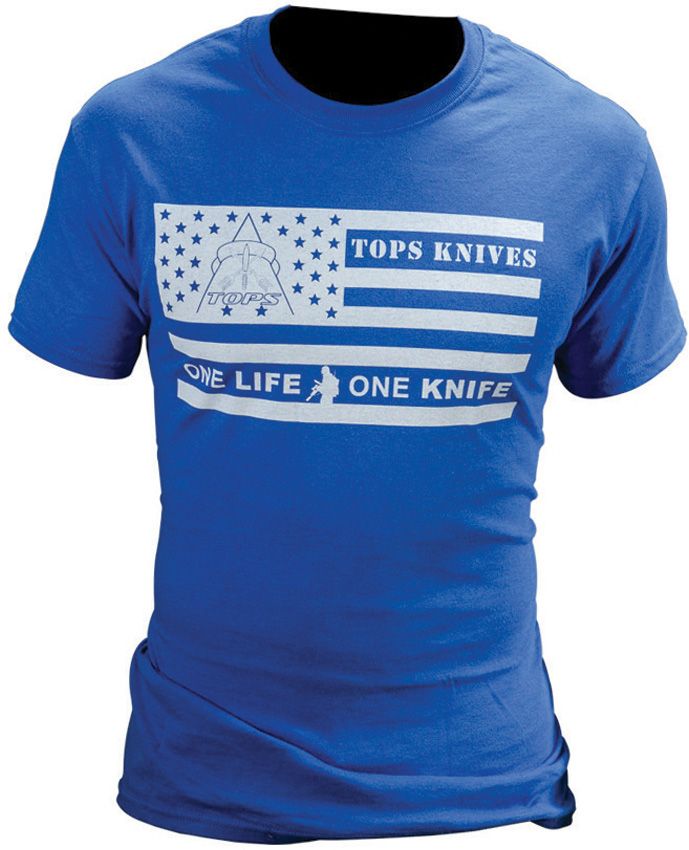 TOPS T-Shirt Flag Logo Blue XXL [TS-FLAGBLU-XXL]