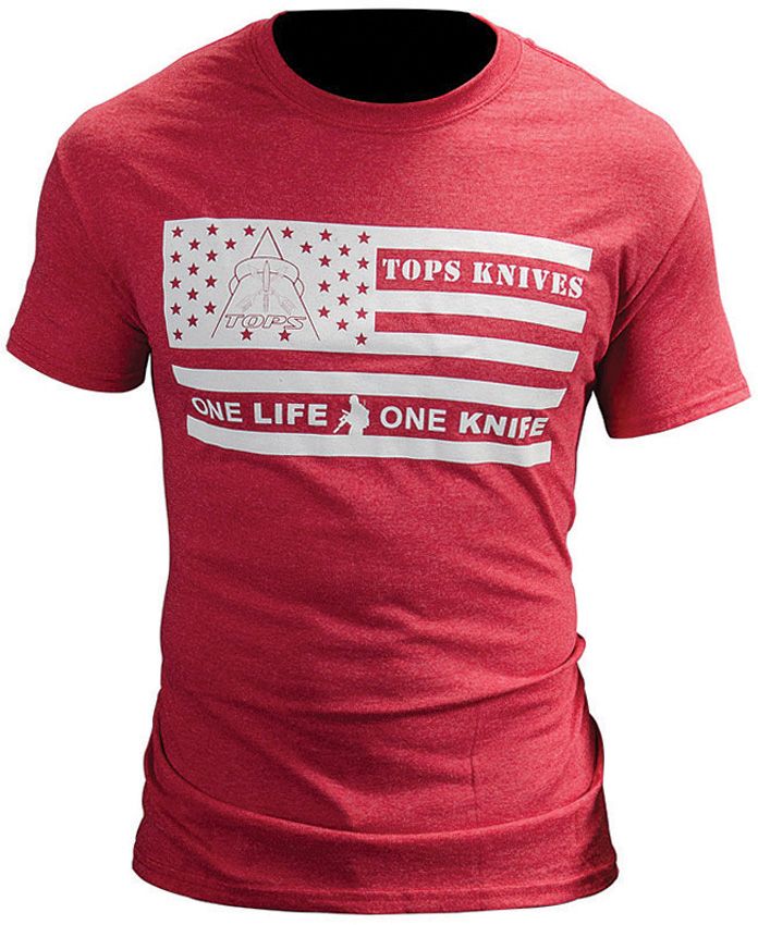 TOPS T-Shirt Flag Logo Red Large [TS-FLAGRED LARGE]