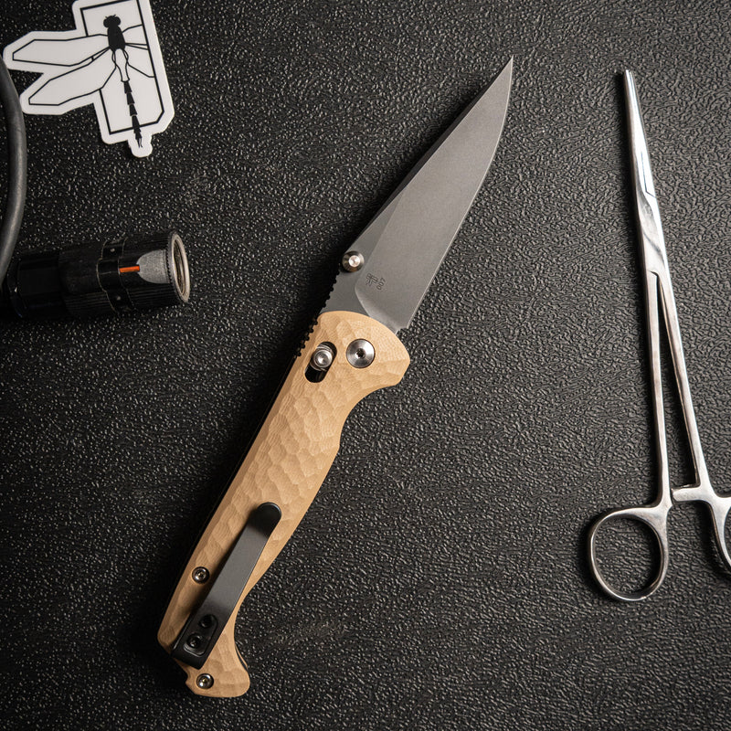 Toor Dropwing Crossbar Lock Tan Folding Knife — CPM MagnaCut / Brown [TR23842] — product view 5