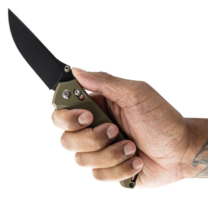 Toor Draper Crossbar Lock OD Folding Knife — CPM MagnaCut / Green [TR33879] — product view 6