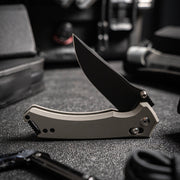 Toor Draper Crossbar Lock Gray Folding Knife — CPM MagnaCut [TR33889] — product view 4