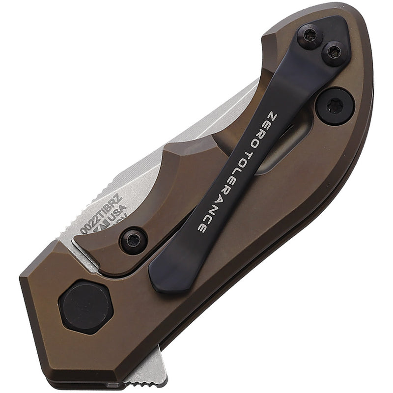 Zero Tolerance Small Galyean Bronze Titanium Brown Titanium (1.875" Stonewash 20CV) Folding Knife [0022TIBRZ] - product view 2