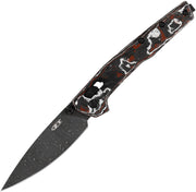 Zero Tolerance 0117 Red and White Carbon Fiber Vegas Forge Damascus Manual Folding Knife [0117VFDAM] - product view 1