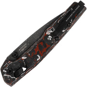 Zero Tolerance 0117 Red and White Carbon Fiber Vegas Forge Damascus Manual Folding Knife [0117VFDAM] - product view 2