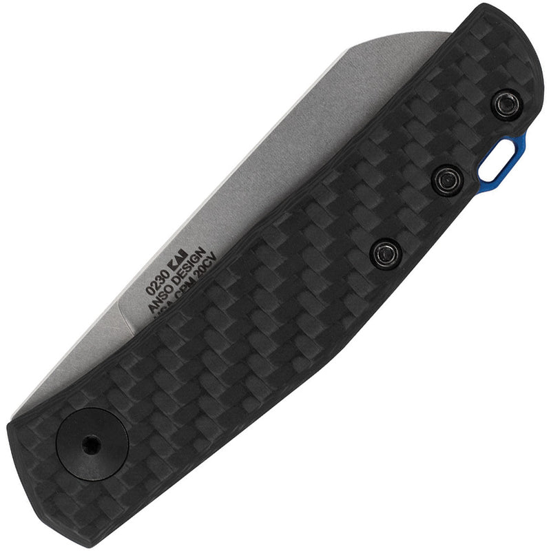 Zero Tolerance Slip Joint Carbon Fiber Carbon Fiber (2.6" Stonewashed 20CV) Folding Knife [ZT0230] - product view 2