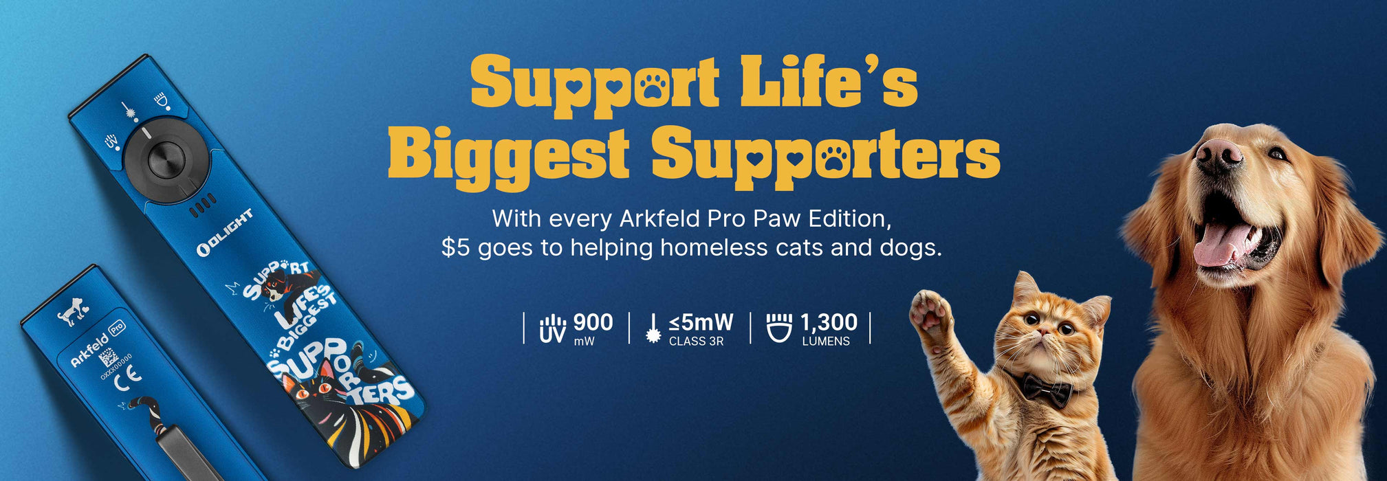 Olight Arkfeld Pro Class 3R CW LED EDC Flashlight Paw Edition (AKPROPAWEDITION)