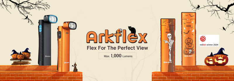 Olight Arkflex Adjustable Orange Skeleton EDC Flashlight (ARKFLEXOGSKT)