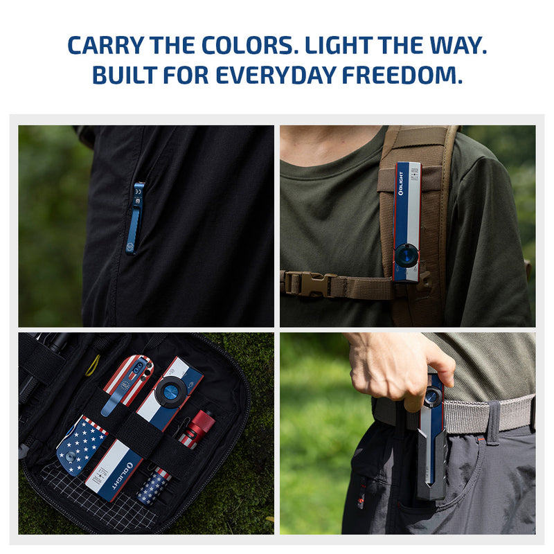Olight ArkPro Liberty Lines CW Flat EDC Flashlight (ARKPRO3RCWLL)