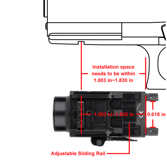 Olight Baldr S Rail Black with Green laser Mounted Light 800 Lumens (BALDRSBK)
