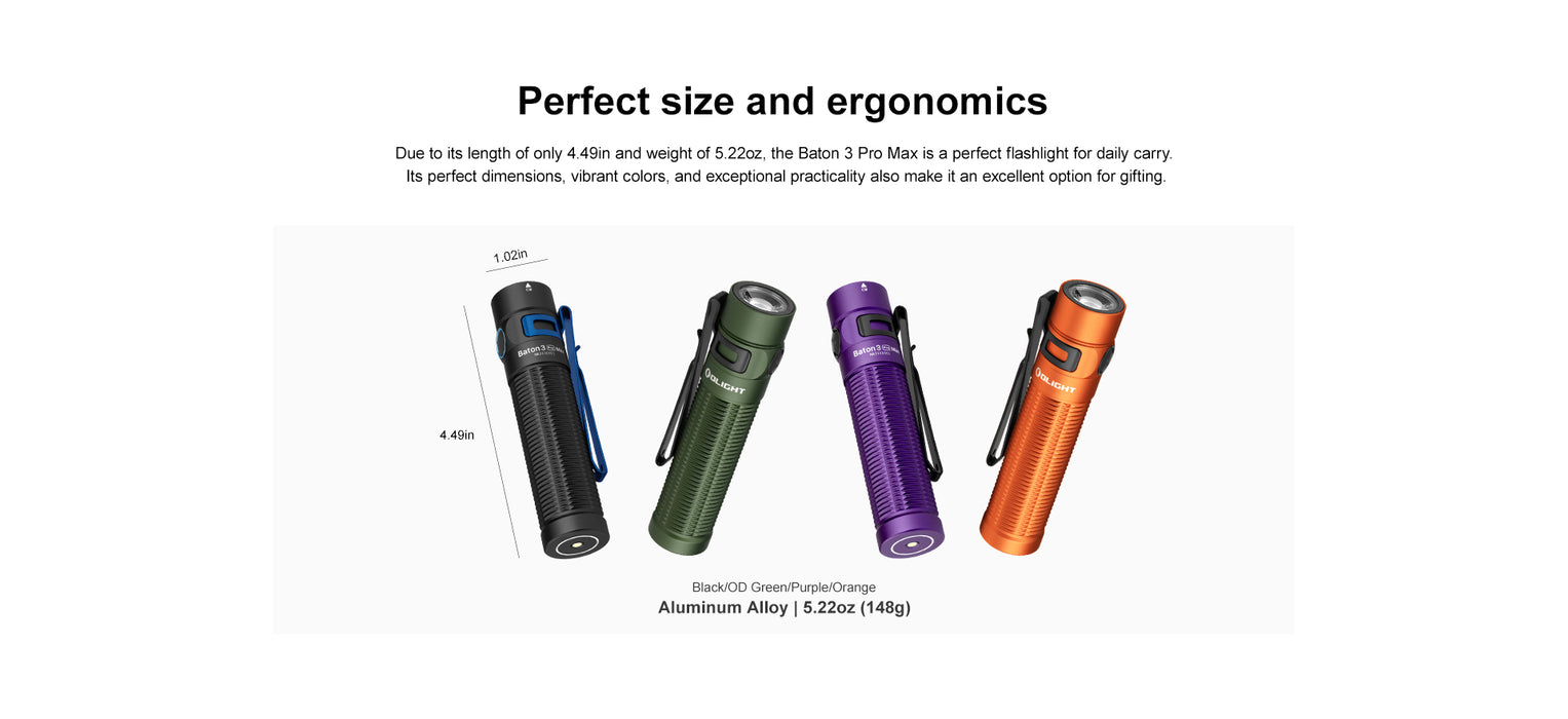 Olight Baton 3 Pro Max CW Light EDC Flashlight Purple (BATON3PROMAXPUR)