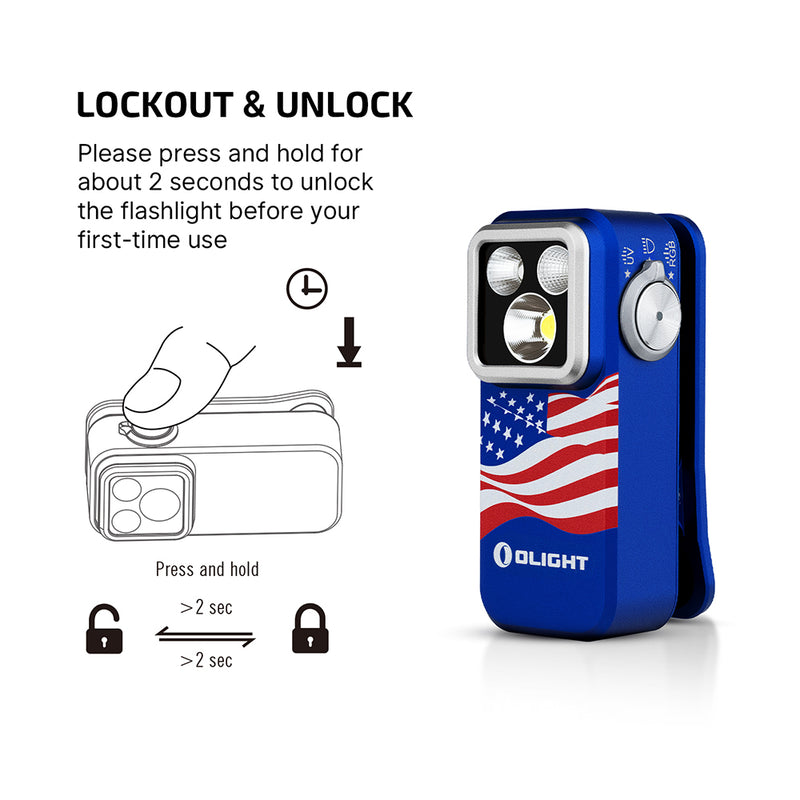 Olight Oclip Pro S Stars & Stripes Edition / Oclip Pro Multifunctional EDC Clip Flashlight