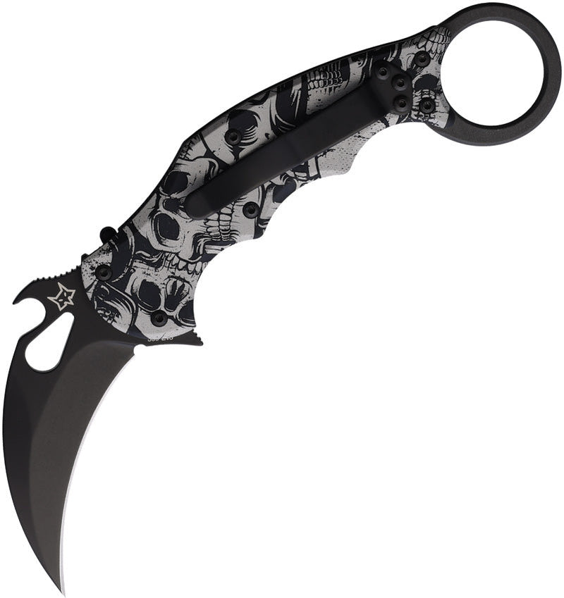 Fox Karambit Liner Lock Skull Folding Knife [FOX599ALB3] — product view 3