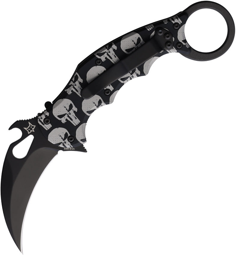 Fox Karambit Liner Lock Skull Folding Knife [FOX599ALB5] — product view 3