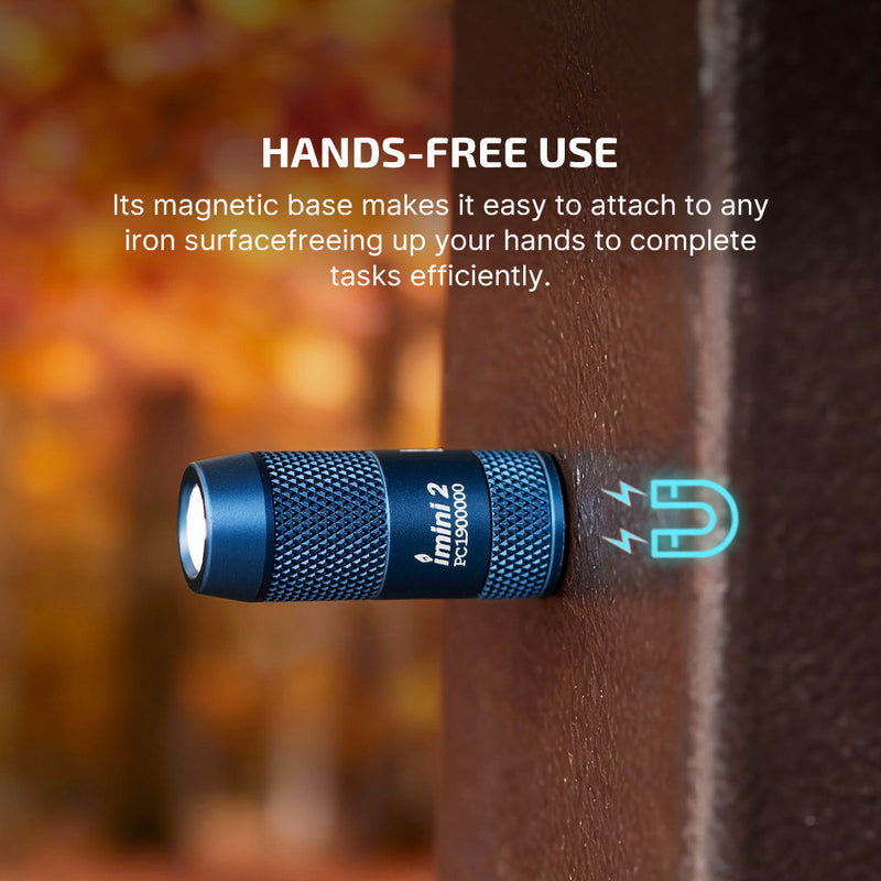 Olight imini 2 50 Lumens Rechargeable Magnetic Mini Flashlight Midnight Blue