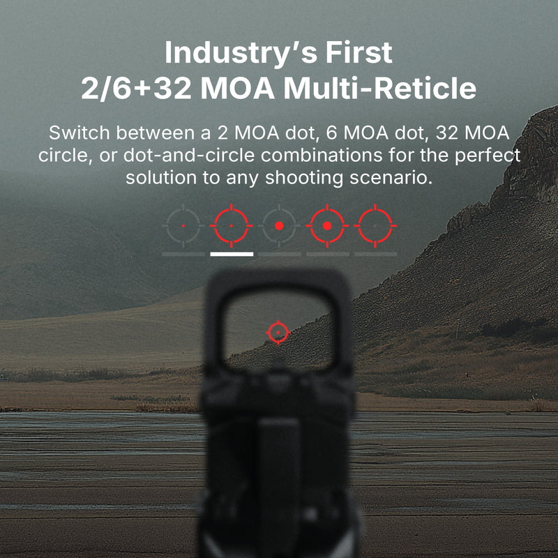 Olight Osight XR Enclosed Red Dot (RMR Footprint) 2/6 MOA + 32 MOA Multi-Reticle
