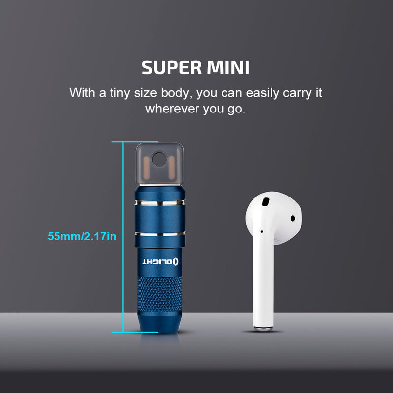 Olight imini 2 50 Lumens Rechargeable Magnetic Mini Flashlight Midnight Blue