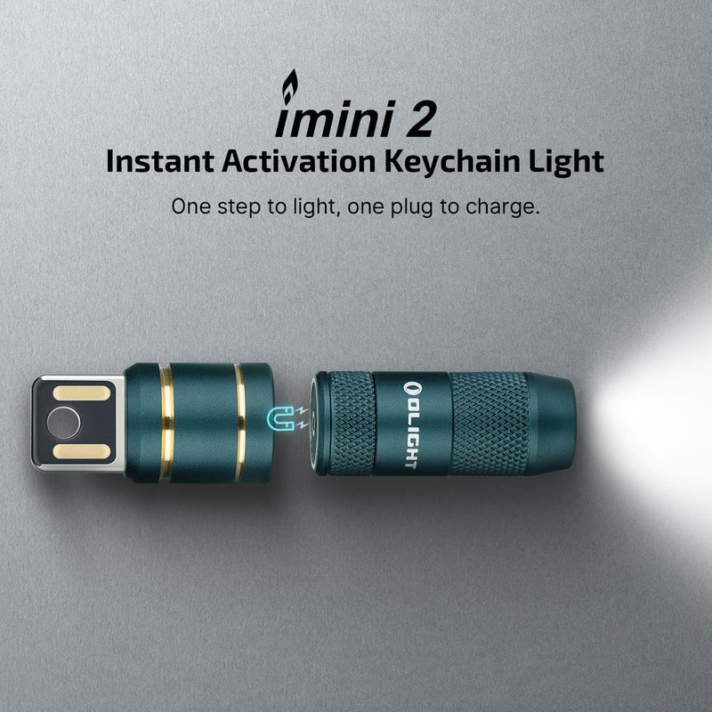 Olight imini 2 50 Lumens Rechargeable Magnetic Mini Flashlight Dream Blue