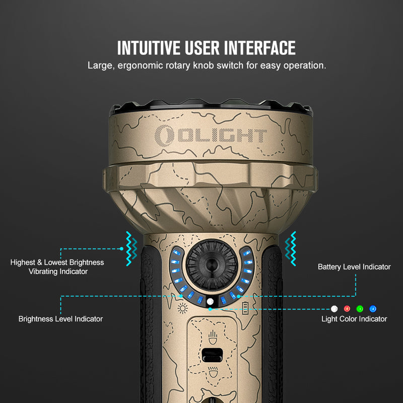 Olight Marauder Mini Desert Terrain Powerful LED Flashlight With RGB (MARAUDERMINIDT)