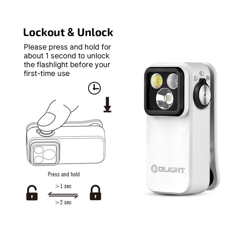 Olight Oclip Pro Clip on Flashlight with Floodlight Spotlight and Red Light  Oclip Pro White Dragon & Phoenix Edition