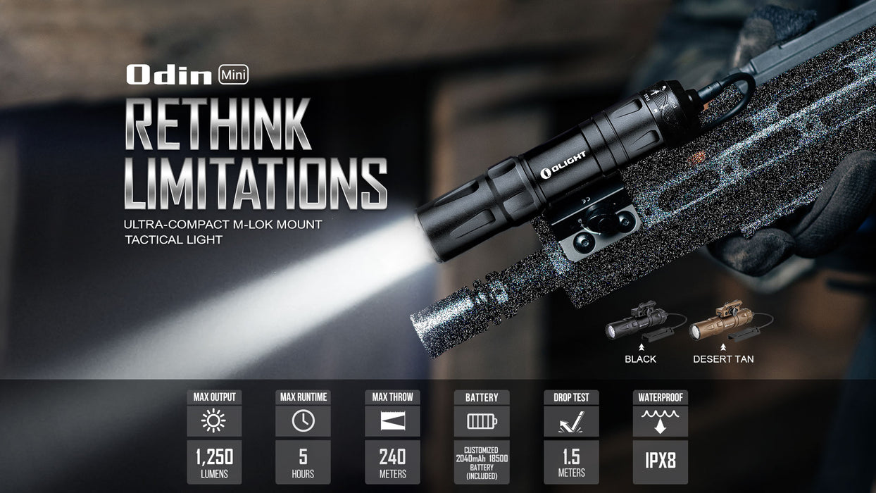 Olight Odin Mini Desert Tan Tactical Flashlight (ODINMINIDT)