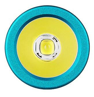 Olight i3E EOS Sunwave Aqua - lens and LED