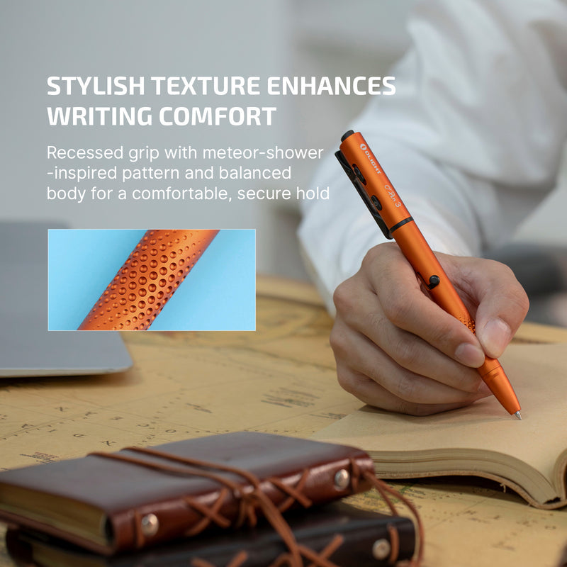 Olight O'Pen 3 Multifunctional Pen Light with 120 Lumens & Green Laser Orange