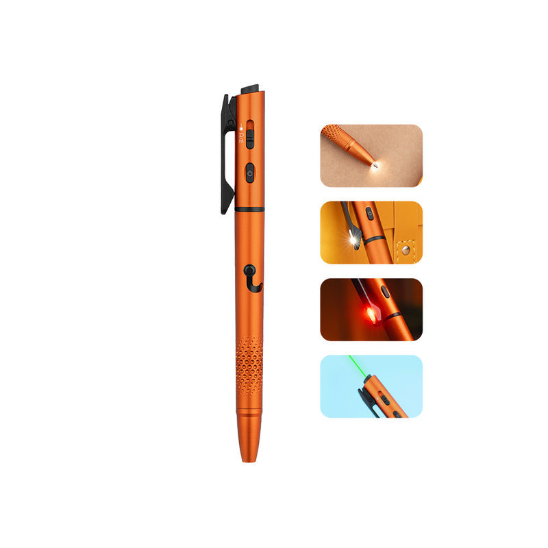 Olight O'Pen 3 Multifunctional Pen Light with 120 Lumens & Green Laser Orange