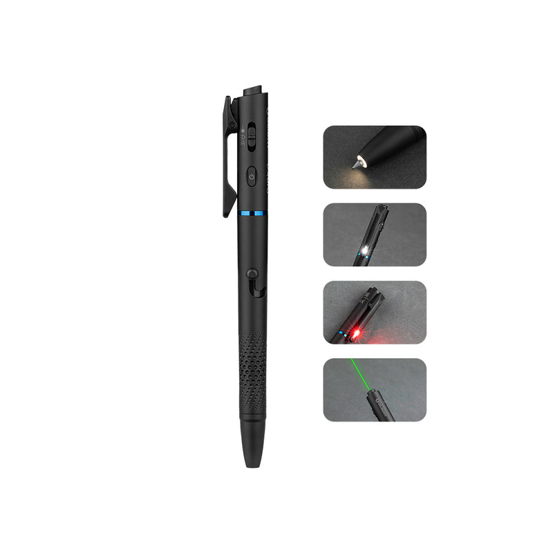 Olight O'Pen 3 Multifunctional Pen Light with 120 Lumens & Green Laser Black