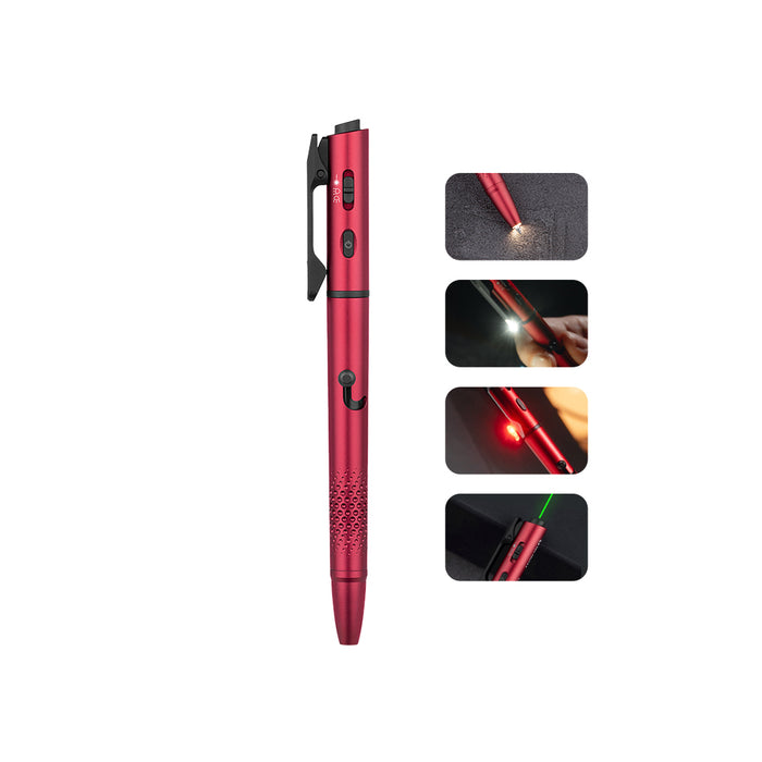 Olight O'Pen 3 Multifunctional Pen Light with 120 Lumens & Green Laser Wine Red