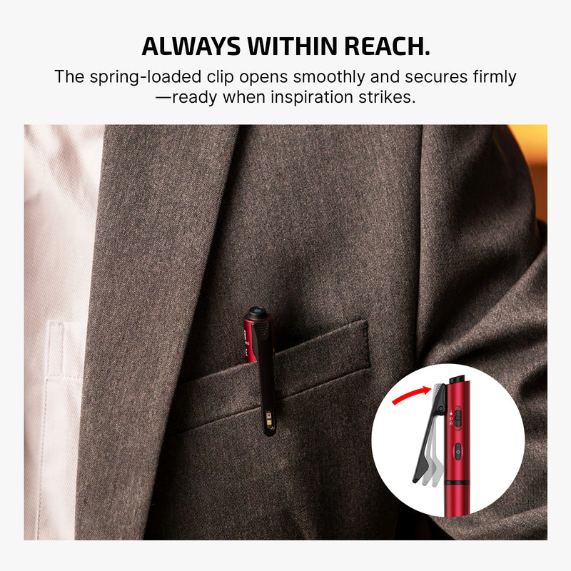 Olight O'Pen 3 Multifunctional Pen Light with 120 Lumens & Green Laser Wine Red