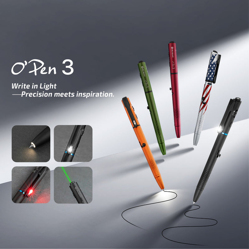 Olight O'Pen 3 Stars & Stripes Edition Pen Light (OPEN3SSE)