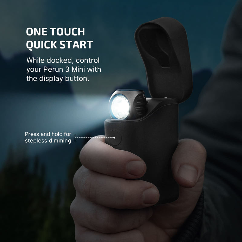 Olight Perun 3 Mini Premium Diamond Plate Headlamp & Flashlight with Red and White Light