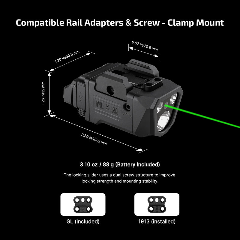 Olight PL X GL Matte Black Green Laser Weapon Light (PLXGLMB)