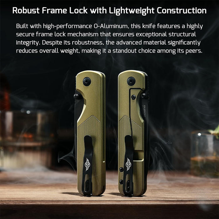 Olight Duron EDC Knife Olive Green O-Aluminum Handle Nitro-V Steel Blade