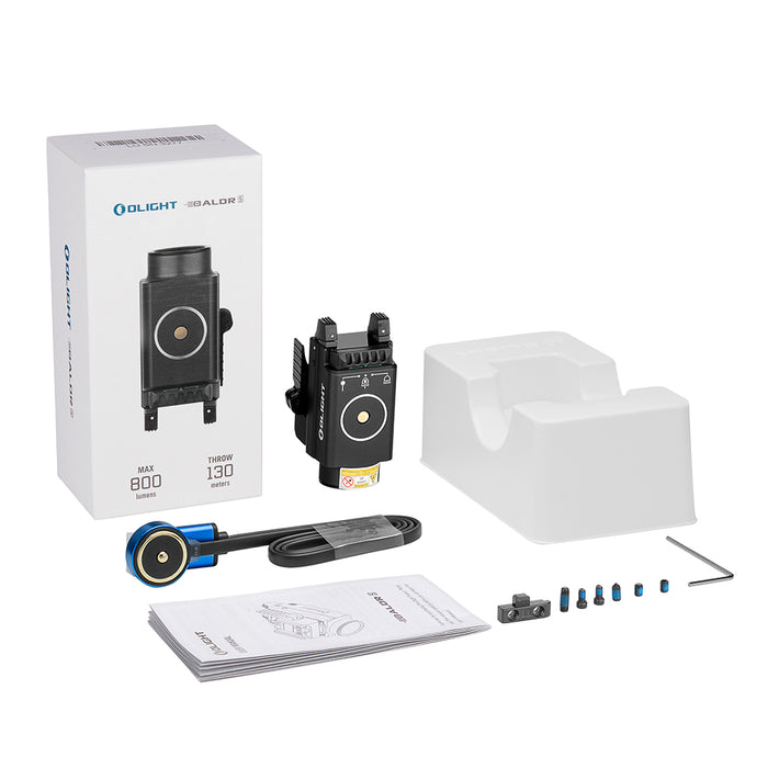 Olight Baldr S Rail Black with Green laser Mounted Light 800 Lumens (BALDRSBK)