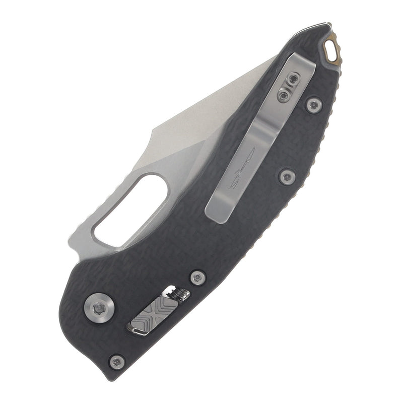 Microtech Stitch 169RL-10MS7 Marfione Select carbon fiber - closed blade, pocket-clip side