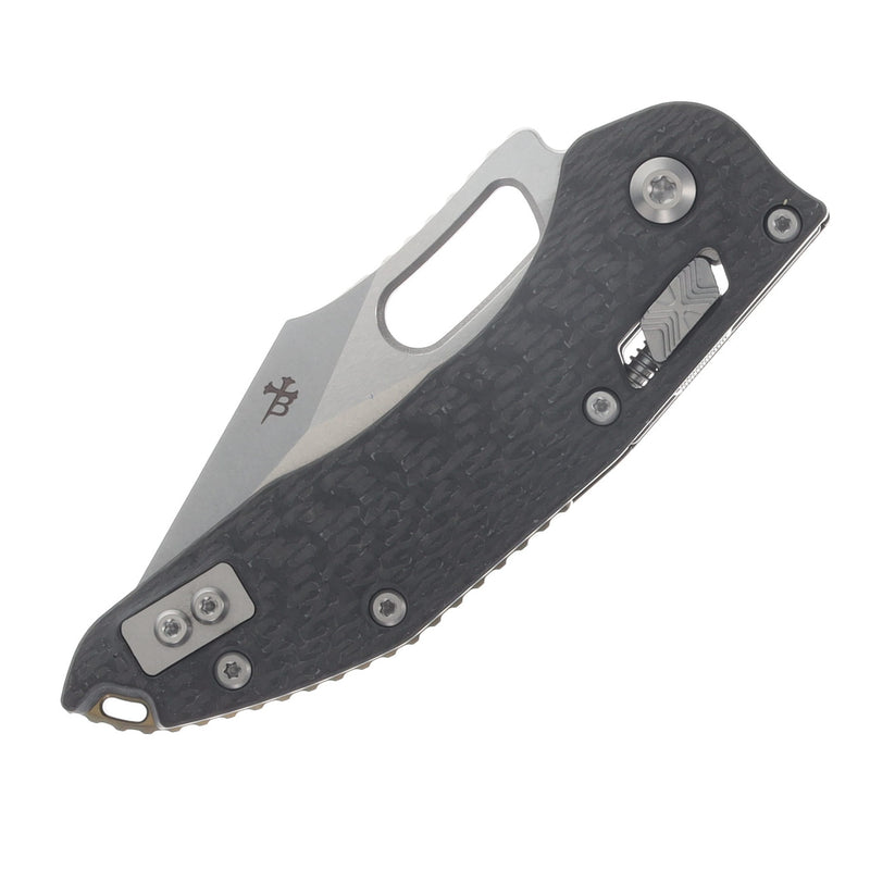 Microtech Stitch 169RL-10MS7 Marfione Select carbon fiber - closed blade, presentation side