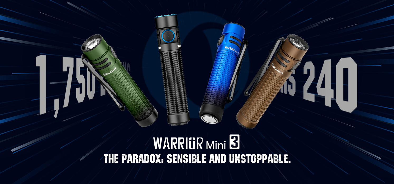 Olight Mini 3 Midnight Horizon Portable Tactical Flashlight (WARRIORMINI3MNHZ)